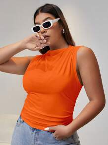 CovetEZ Top tank unicolor fruncido - Naranja - Ver 4