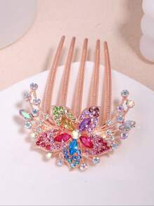 1 pieza Peine con diseño de diamante de imitación pelo para nupcial - Multicolor - Ver 3