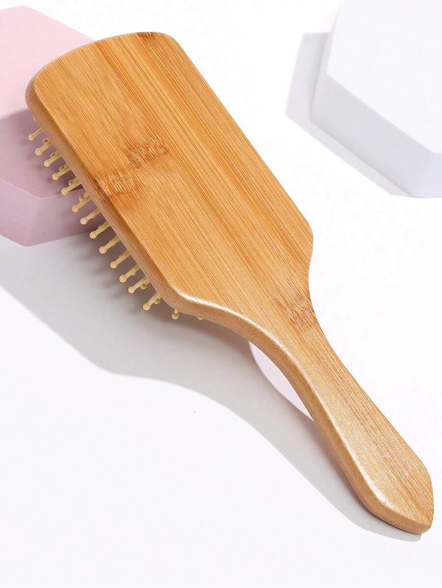 1pc Bamboo Airbag Massage Hairbrush Hair Brush Comb, Hair Brush, Comb, Hair Tools, Hair Products And Accessories For Barber Salon Beauty Travel Essentials,Back To School,Travel Holiday Essentials,Hair Accessories For Women - Yellow - View 1