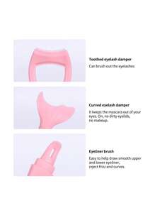 美人鱼尾巴造型睫毛模板，1个硅胶睫毛模具，适合女性和女孩，赠品 - 粉色 - 查看 3