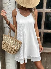 Breezaya Solid Cami Dress - White - View 7