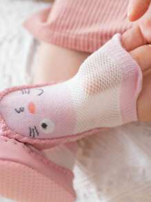 1雙女嬰卡通圖案襪子適用於 - 粉色 - 查看 3