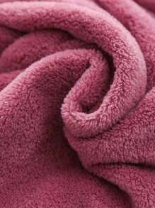 1pc Star & Slogan Embroidered Hair Drying Cap - Purple - View 4