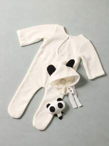 Đạo cụ chụp ảnh cho trẻ sơ sinh Nút Hoạt hình - trắng - Xem 2