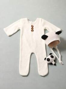 Đạo cụ chụp ảnh cho trẻ sơ sinh Nút Hoạt hình - trắng - Xem 7