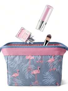 火烈鸟旅行化妆包便携式化妆包女士防水浴室洗漱包洗漱包收纳包化妆品收纳包迷你袋旅行小化妆盒配件化妆架刷子包化妆容器化妆包旅行必需品女士配件旅行用品化妆包化妆包 - 彩色 - 查看 2