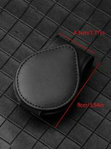 1pc Pu Visor Glasses Clamp Car Accessories - Black - View 5
