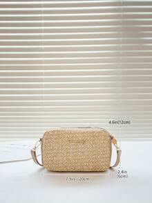 Mini Strohtasche Metall Buchstabe Dekor Urlaub Stil wasserfest EVA Strandtasche, tragbar Handtasche für Outdoor Sports, Gummi Reise, Boot Baden Tragetasche