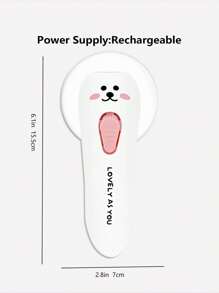 帶有小清潔刷的便攜式電動除毛球器 - 白色 - 查看 3