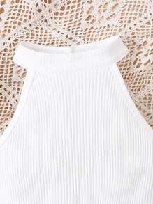 SHEIN Tween Girl Halter Top & Allover Print Shorts - Multicolor - View 4