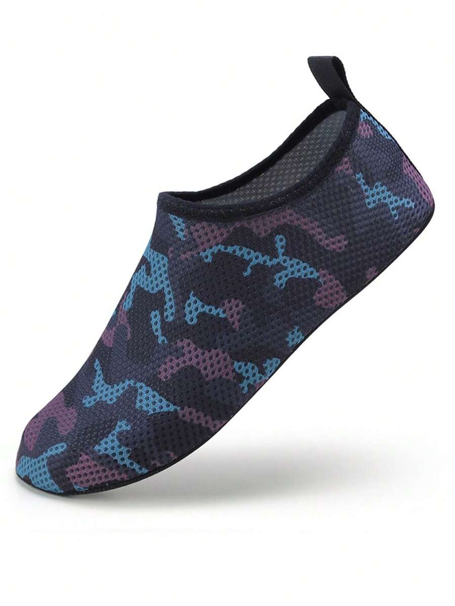 1pair Sporty Anti-slip Sneakers, Graphic Fabric Low Top Athletic Shoes