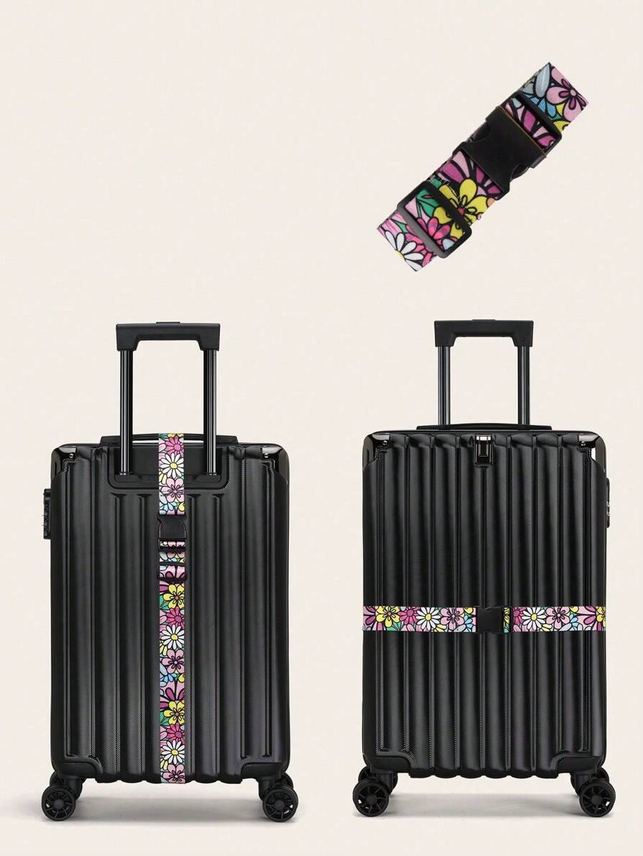 可调节行李带打包旅行箱尼龙行李带行李箱扣带，行李箱带，带快速释放配件，适合男女旅行，带姓名 ID 卡行李带行李包装带行李绳带扣，适合旅行航班商务旅行，适合行李箱，行李箱背包，行李袋，学校包，学校配件，学校用品 - 彩色 - 查看 1