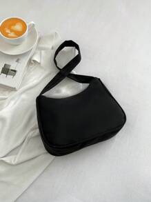 Women's Fashion Butterfly Chain Decor Shoulder Bag - Black - View 4