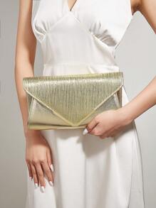 Metallic Funky Envelope Bag Medium Flap Gold - Gold - View 1