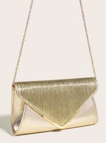 Metallic Funky Envelope Bag Medium Flap Gold - Gold - View 2