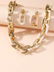 3 Cái/bộ Vintage Phong Cách Phương Tây Trang Sức Nữ Bao Gồm Vòng Cổ Và Bông Tai - Nhiều màu - Xem 2