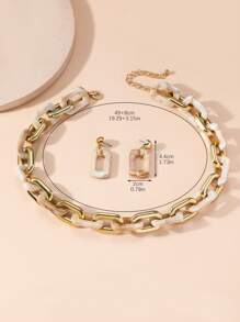 3 Cái/bộ Vintage Phong Cách Phương Tây Trang Sức Nữ Bao Gồm Vòng Cổ Và Bông Tai - Nhiều màu - Xem 3