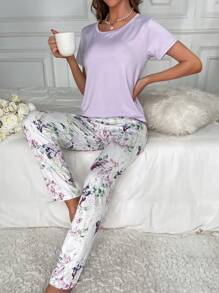 Bộ đồ ngủ Nữ Tương phản ren Hoa - Nhiều màu - Xem 4