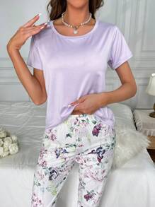 Bộ đồ ngủ Nữ Tương phản ren Hoa - Nhiều màu - Xem 5