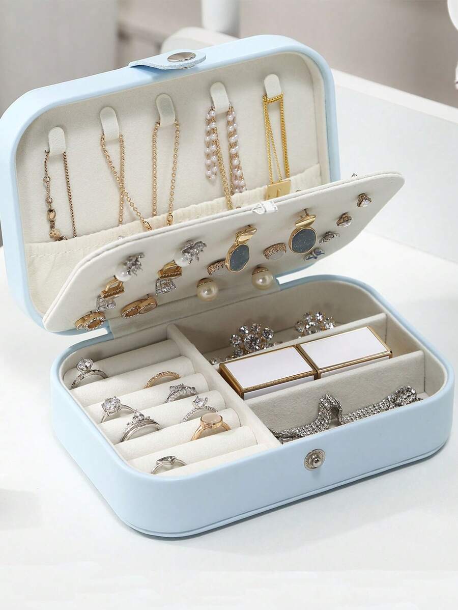 Earrings Necklace Large Elegant Capacity Simple Storage Box For Travel, Jewelry Boxes Organizers Case Jewellery Jewelry Earrings Rings Ring Jewelry Lock Portable Ear Jewelry Earrings Makeup Bag Makeup Bags Makeup Organizer Make Up Organizer Makeup Storage Makeup Pouch Make Up Pouch Make Up Bag