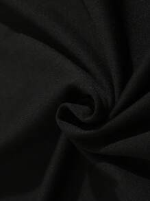 SHEIN EZwear 大碼人物和標語圖案T恤 - 黑色 - 查看 3