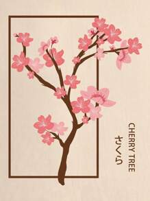 SHEIN LUNE Plus Floral And Letter Graphic Tee - Apricot - View 3