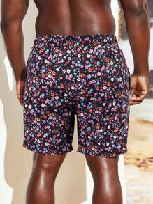 Surfspeed Men Ditsy Floral Print Drawstring Waist Shorts - Multicolor - View 2
