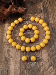 4入组/套豪華風格串珠耳環適合女士 - 彩色 - 查看 3