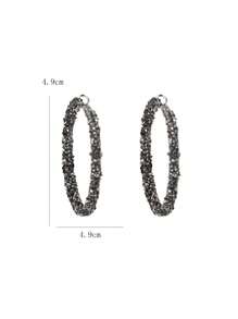 Hoa tai vòng tối giản - màu đen - Xem 5