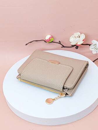 MINGYOU 荔枝压纹拉链简约超薄轻便便携信用卡身份证简约时尚现代商务周年纪念情人节生日礼物女生女士女士礼物商务休闲女士钱包钱包小钱包