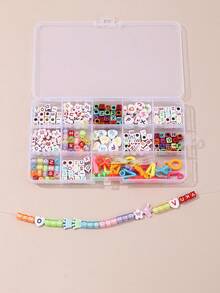 1 bộ Bộ trang sức làm trang sức theo bảng chữ cái DIY (Màu sắc, chữ cái và kiểu dáng ngẫu nhiên) - Nhiều màu - Xem 1