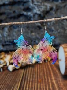 1 Par de Pendientes de Diseño de Peces de Colores Único y Sencillo de Moda para Mujer - Multicolor - Ver 4