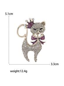 水鑽貓貓設計胸針 - 紫色 - 查看 5