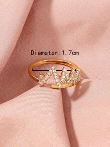 Máy Tính Có Thể Điều Chỉnh Đồng Sang Trọng Điện Tâm Đồ Lightning & Hình Trái Tim Đính Đá Cubic Zirconia Cho Nữ Cưới Phụ Kiện - Vàng - Xem 4