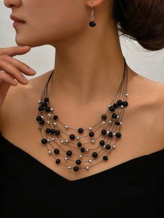 3入組人造珍珠裝飾珠寶套裝