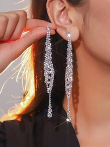 華麗性感夜店水滴水晶耳環耳釘女款1對