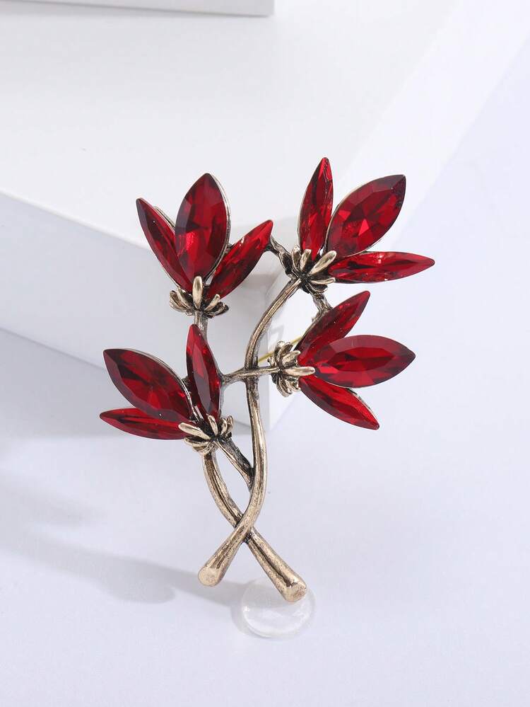 Dior フラワーデザイン ドイツ製 ブローチ ラインストーン 花 ラインストーン装飾フラワーデザインブローチ | SHEIN JAPAN