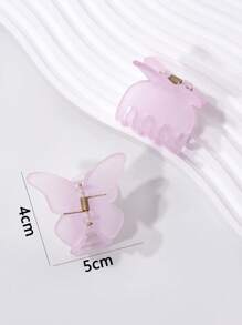 2入組女孩蝴蝶設計時尚髮爪適用於頭髮裝飾用品