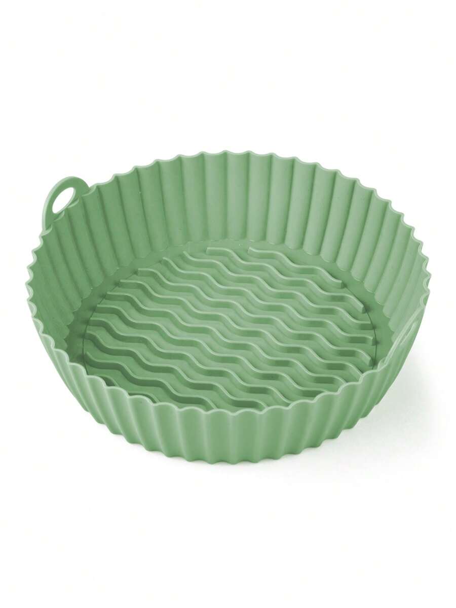 SHEIN Basic living 1 Pc Air Fryer Nonstick Silicone Liner, 7 Inch Round Shape Reusable Air Fryer Baking Tray Air Fryer Kitchen Air Fryer Liners Air Fryer Paper Airfryer Air Frier - Dark Grey - View 1