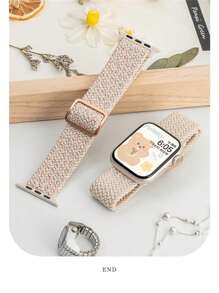 1入組男士女性編織細節時尚錶帶適用於Apple Watch