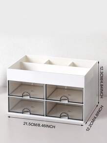 1pc PP Makeup Brush Storage Box, Modern Container For Home - White - View 2