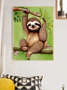 1套PMMA DIY無框鑽石畫現代主義樹懶圖案DIY鑽石畫工藝品 - 綠色 - 查看 1