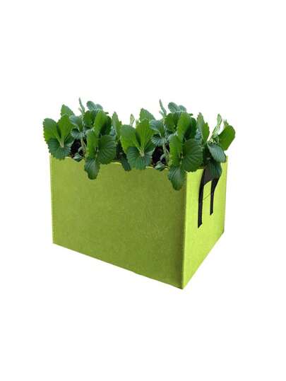 1pc Polyester Grow Bag, Minimalist Green Rectangle Plant Grow Bag For Garden