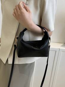 Mini Hobo Bag Black Minimalist Top Handle For Daily - Black - View 5