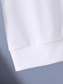 SHEIN 男孩字母圖案運動衫 - 白色 - 查看 3