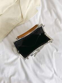 Túi vuông màu hồng trang trí nơ trên tay cầm hàng ngày - Hồng - Xem 6