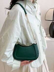 小號流浪包深綠色時尚鏈帶