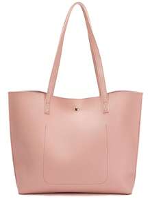 荔枝纹单肩手提包流苏和细围巾装饰粉色时尚，送给妈妈的母亲节礼物 - 粉色 - 查看 2