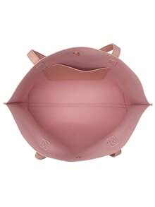 荔枝纹单肩手提包流苏和细围巾装饰粉色时尚，送给妈妈的母亲节礼物 - 粉色 - 查看 5