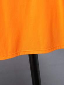 SHEIN 小男童字母圖案滾邊T恤 - 橘色 - 查看 4